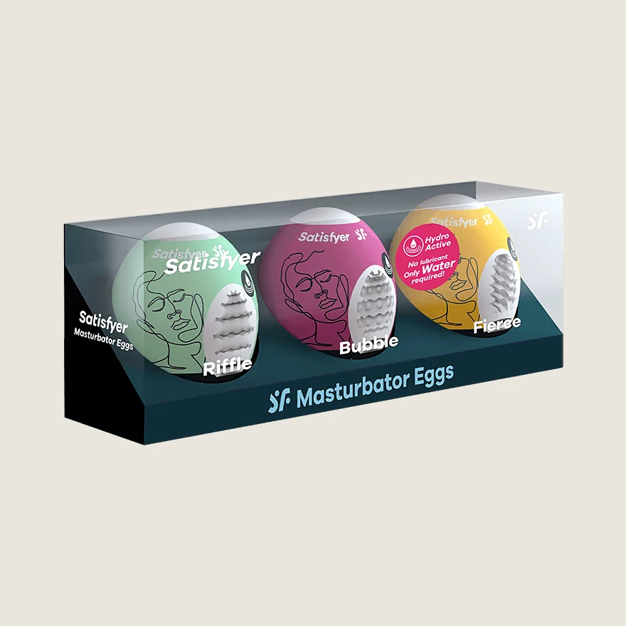 Satisfyer Egg Masturbator 3-piece set - Riffle, Bubble, Fierce